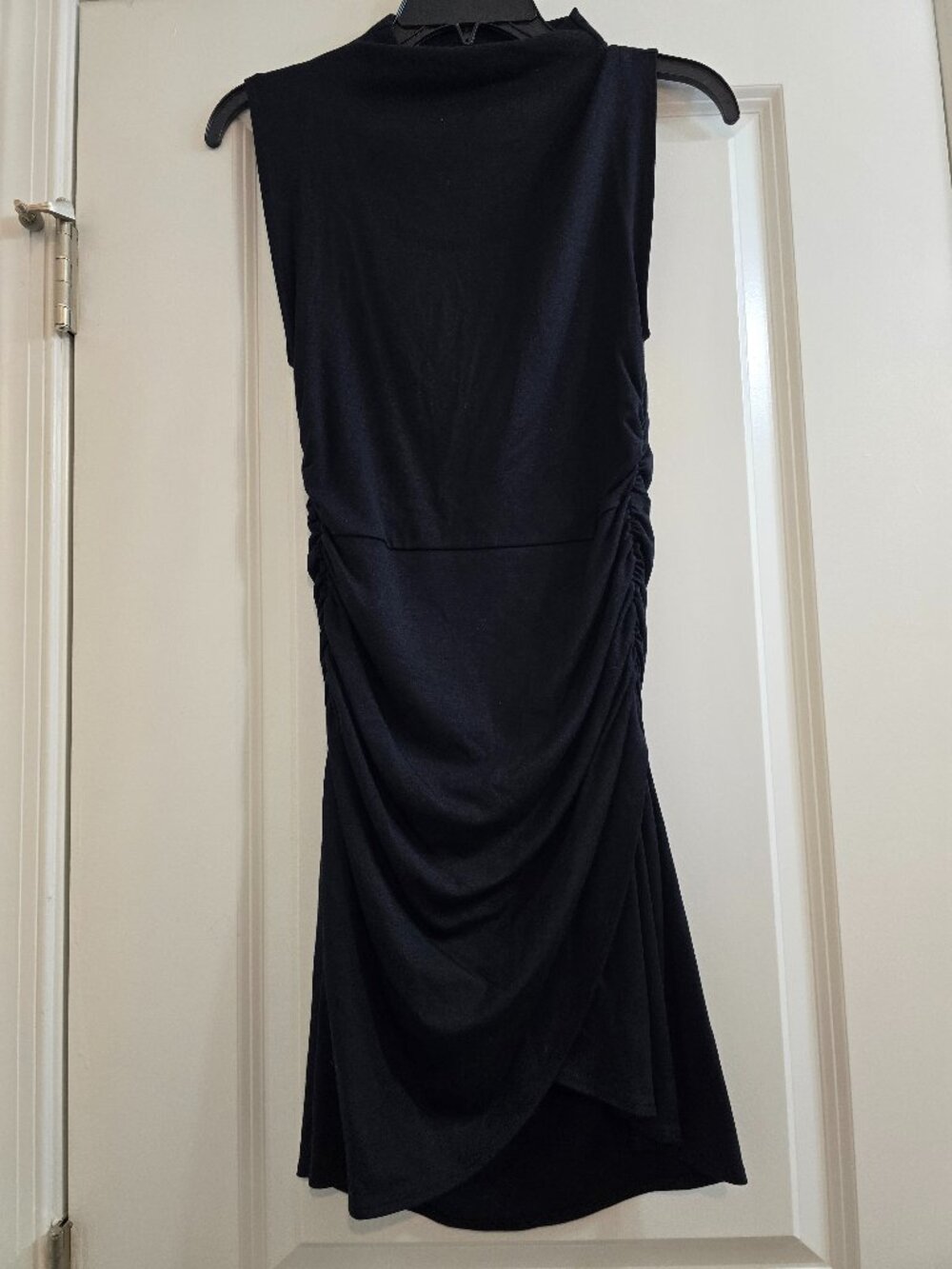 Aritzia Wilfred Boulevard Dress - Drapey Jersey Mockneck Mini Dress Black - Picture 3 of 9